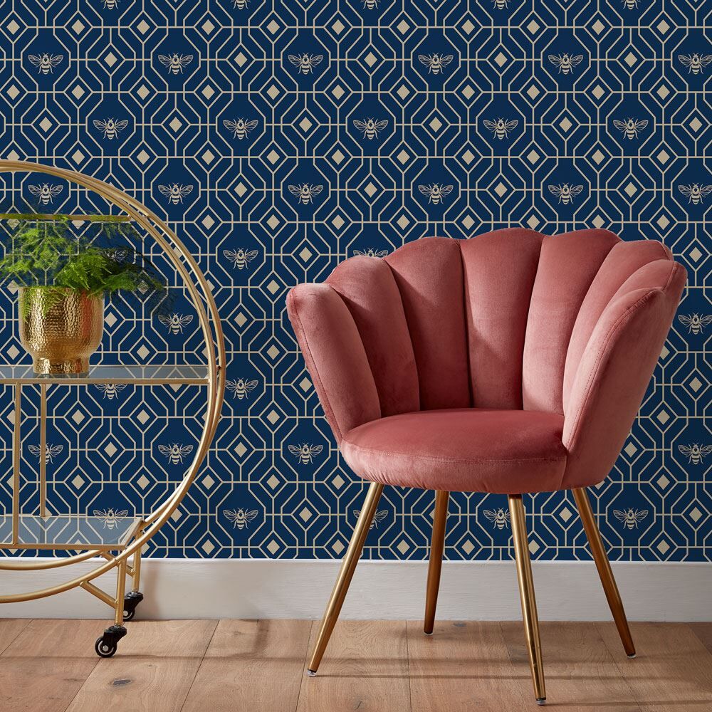 Furn Bee Deco Geometric Printed Wallpaper