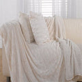 Linens Limited Microfibre Box Fur Throw, Cream, 150 x 200 Cm