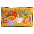 Furn Christmas Deck The Halls Baubles Piped Edge Cushion Cover, Pine Green, 30 x 50 Cm