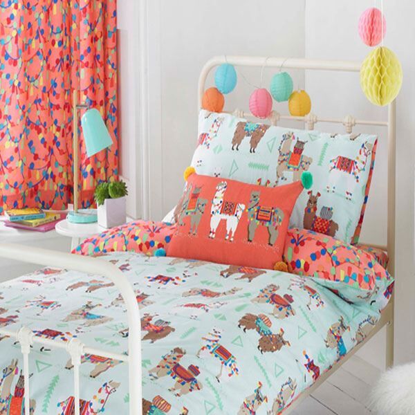 Little Big Cloud Llamarama Printed Reversible Duvet Cover Set, Multi