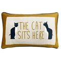 Furn Kitta Sits Here Piped Edge Cushion Cover, Ochre, 30 x 50 Cm