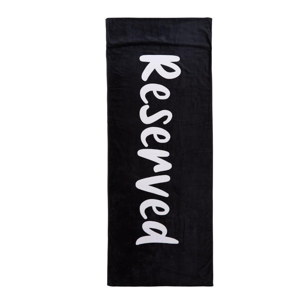 Catherine Lansfield Reserved 100% Cotton Sun Lounger Beach Towel, Black
