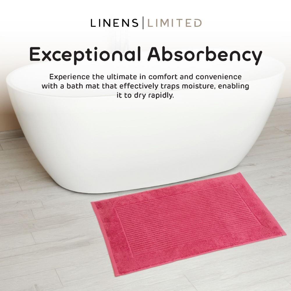 Linens Limited 100% Turkish Cotton Bath Mat, Raspberry