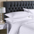 Paoletti Warwick Satin Stripe 100% Cotton Duvet Cover Set, White, Single