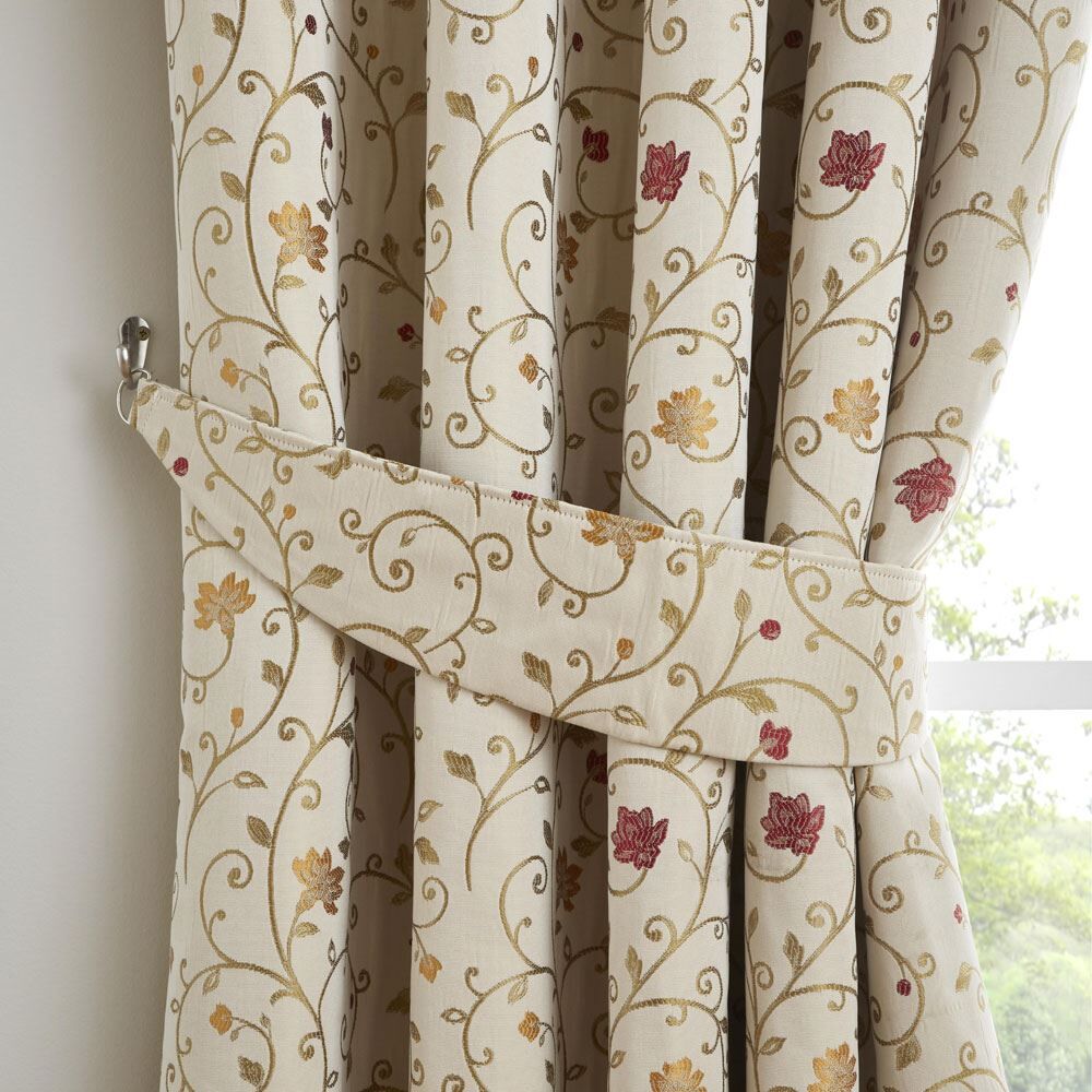 Curtina Renata Floral Jacquard Weave Curtain Tie Back