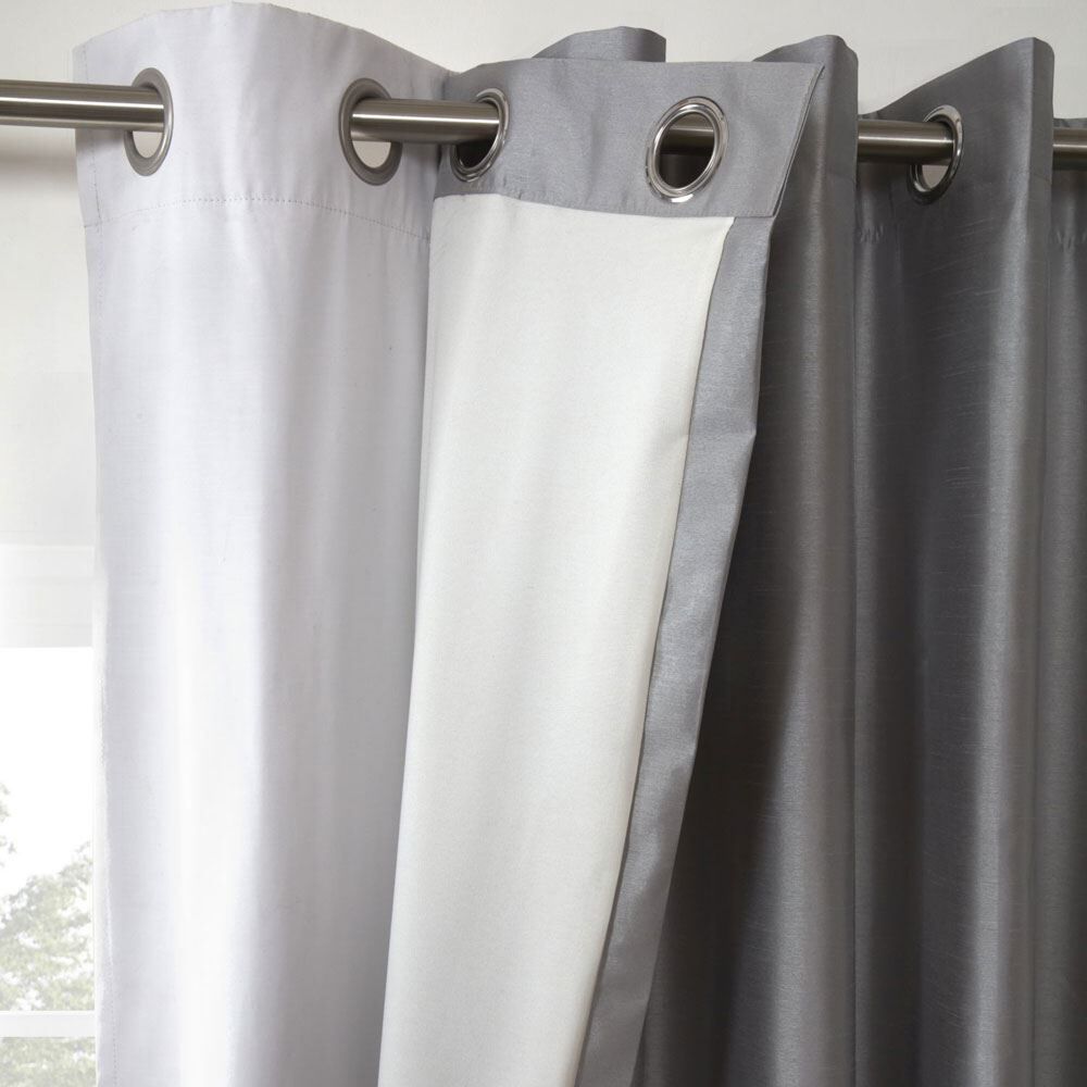 Emma Barclay 3 Pass Thermal Blackout Eyelet Curtain Linings, White, 66 x 51 Inch, Pair