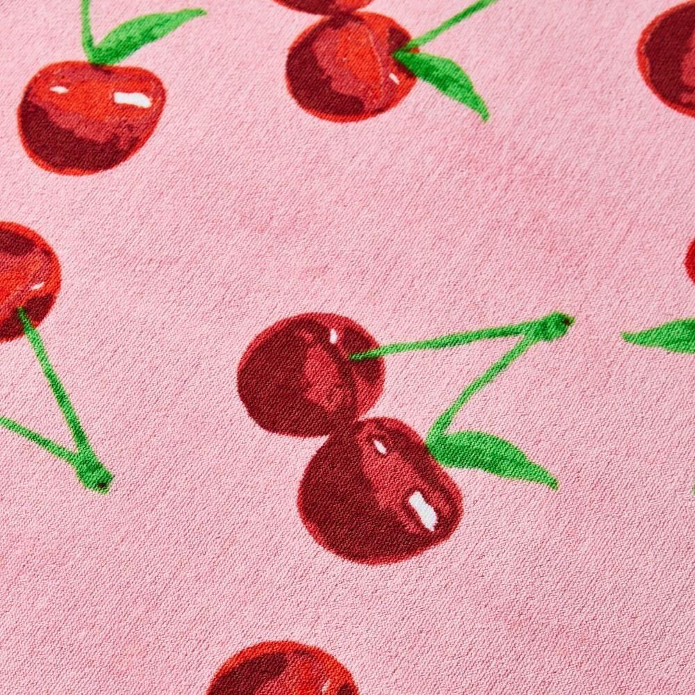 Catherine Lansfield Cherries 100% Cotton Sun Lounger Beach Towel, Pink
