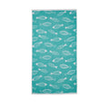 Fusion Fish Jacquard 100% Cotton 550gsm Hand Towel, Aqua/White