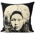 Paoletti Eskimo Photographic Print Cushion Cover, Black/Grey, 55 x 55 Cm