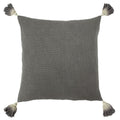 Furn Eden Textured Slub Knit 100% Cotton Tasselled Cushion Cover