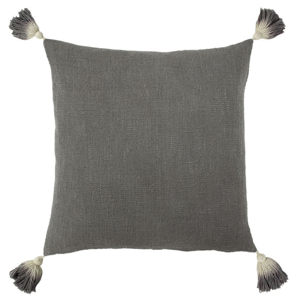 Furn Eden Textured Slub Knit 100% Cotton Tasselled Cushion Cover