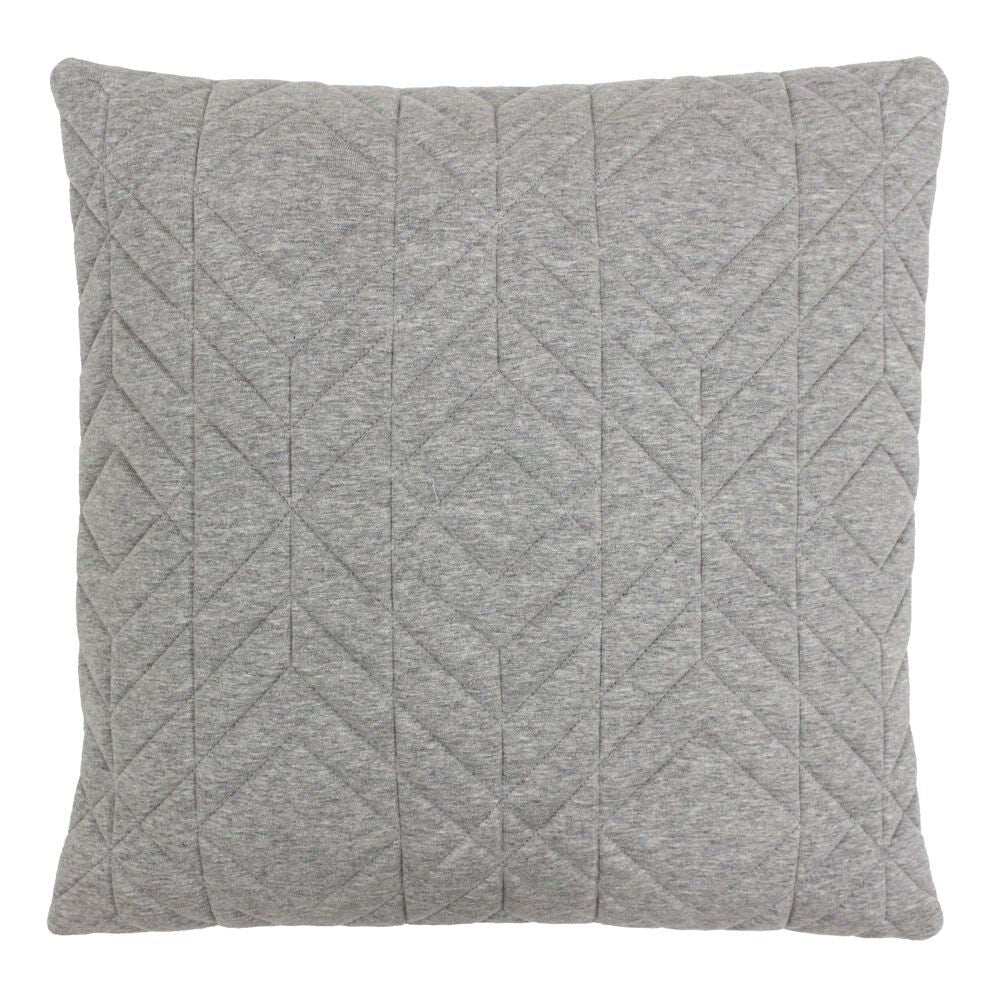 Riva Paoletti Conran Quilted Geometric 100% Cotton Cushion Cover, Light Grey, 45 x 45 Cm
