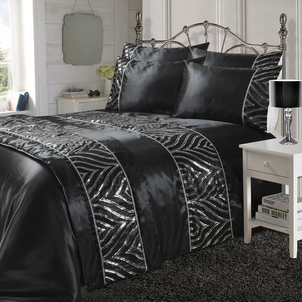 Night Zone Shimmer Sequin Embellished Duvet Cover Set