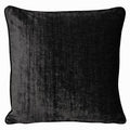 Paoletti Wellesley Chenille Velvet Woven Cushion Cover, Noir, 45 x 45 Cm