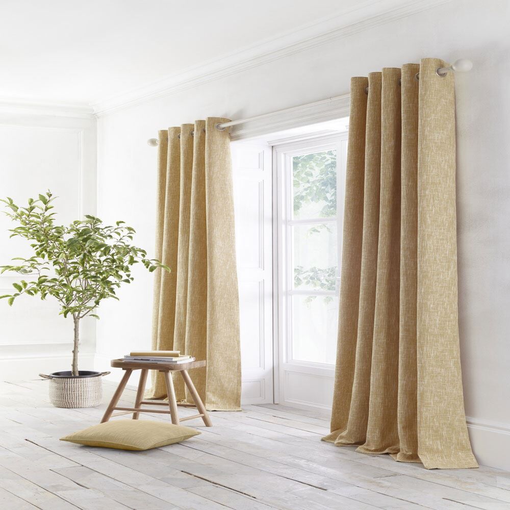 Appletree Loft Boucle Textured Weave Jacquard Eyelet Lined Curtains