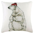 Evans Lichfield Polar Bear With Hat Hand Painted Print Cushion Cover, Multi, 33 x 43 Cm