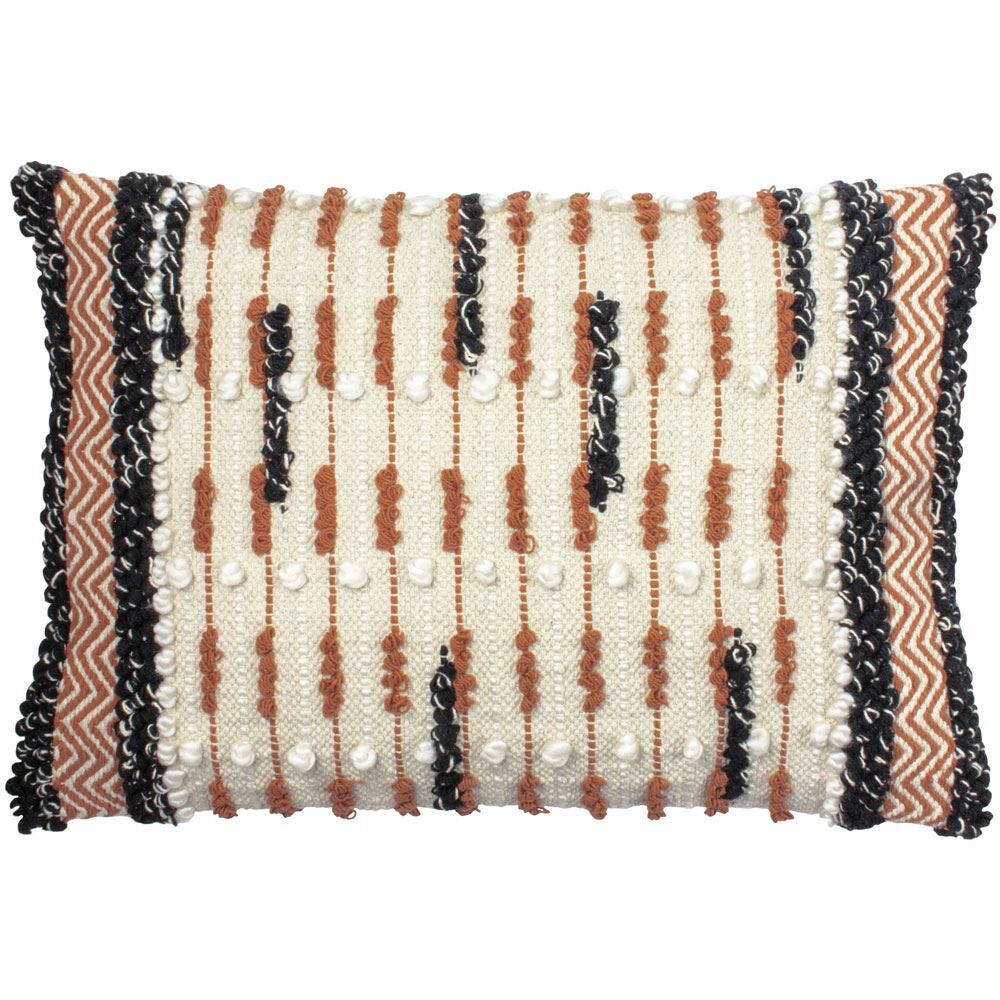 Furn Delap Aztec Knotted Weave Cotton Rich Cushion Cover, Terracotta, 40 x 50 Cm