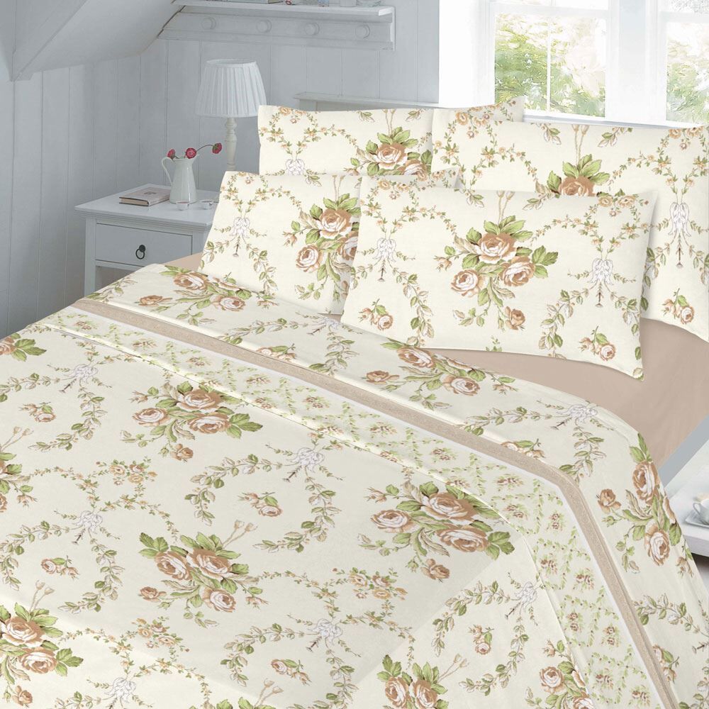 Night Zone Olivia Floral Luxury Thermal 100% Brushed Cotton Flannelette Sheet Set