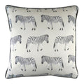 Evans Lichfield Safari Zebra Multi Watercolour Print Piped Cushion Cover, White, 43 x 43 Cm