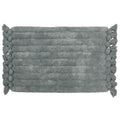 The Linen Yard Ribbed Tasselled 100% Cotton Bath Mat