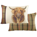 Evans Lichfield Hunter Highland Cow Tartan Panel Cushion Cover, Multi, 40 x 60 Cm