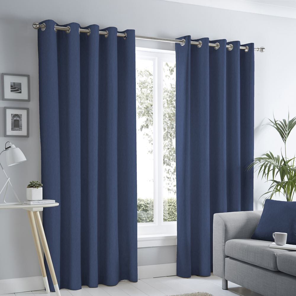 Fusion Sorbonne 100% Cotton Eyelet Lined Curtains
