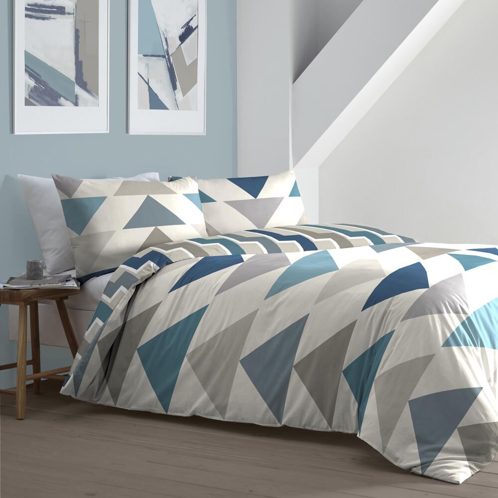 Fusion Loxton Geometric Print Easy Care Reversible Duvet Cover Set
