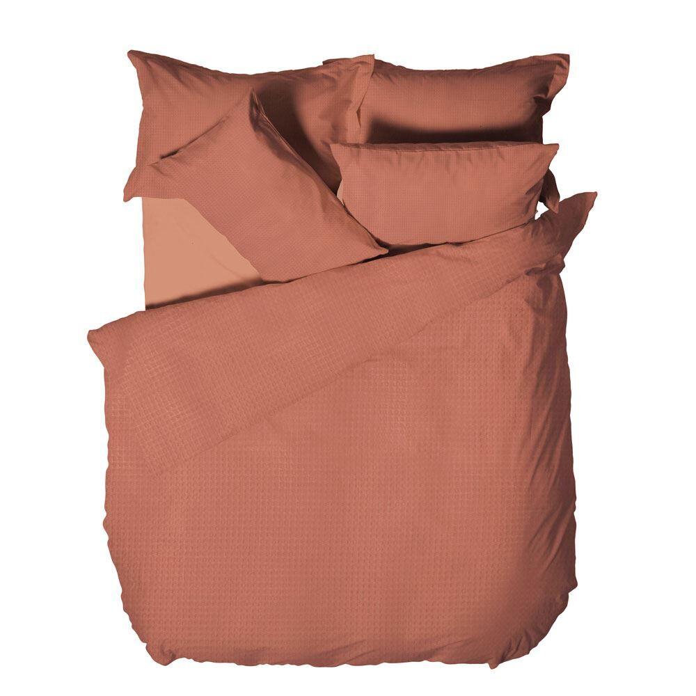 The Linen Yard Waffle 100% Cotton Duvet Cover Set