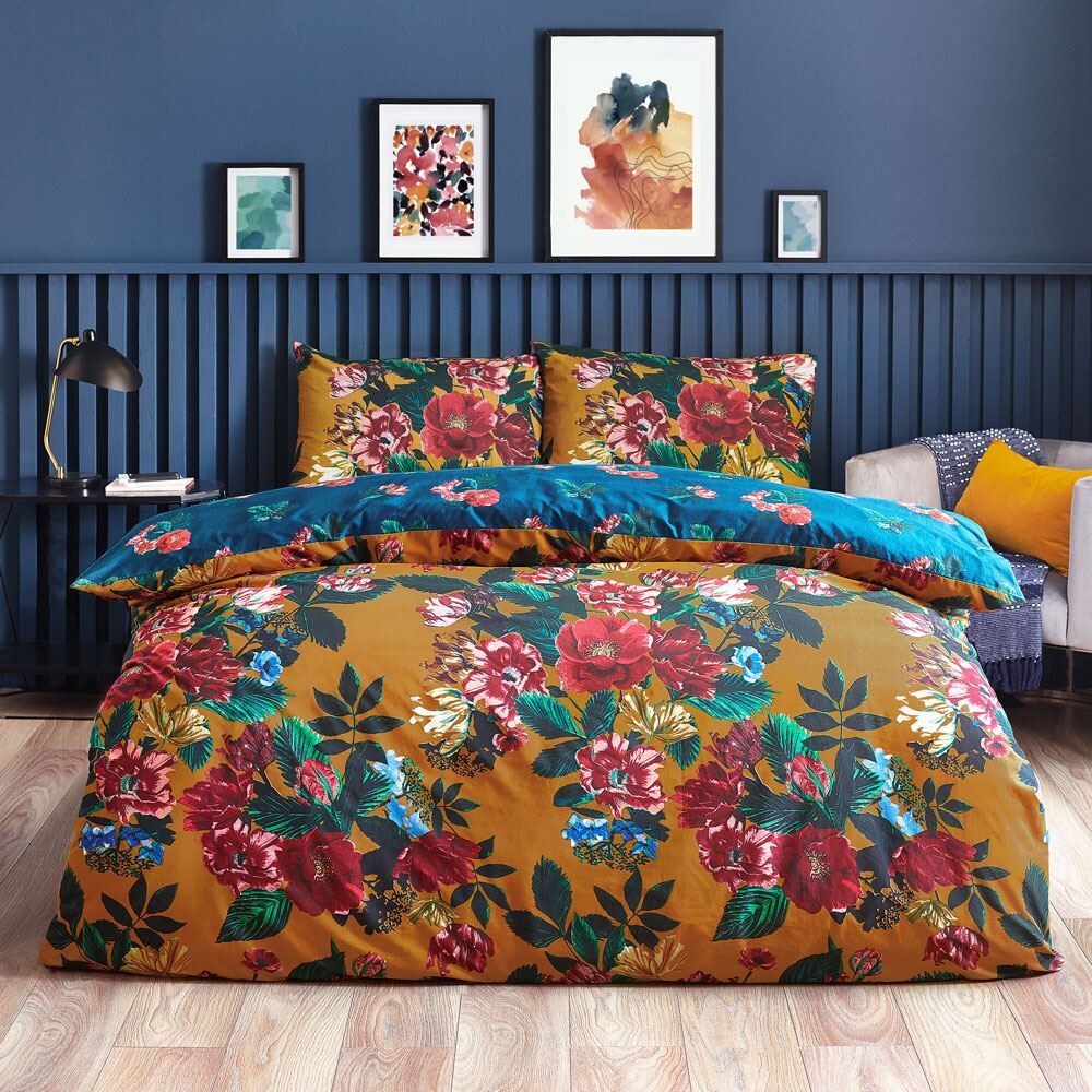 Furn Nadya Botanical Print Reversible Duvet Cover Set