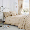 Serene Jasmine Floral Weave Cotton Rich Duvet Cover Set