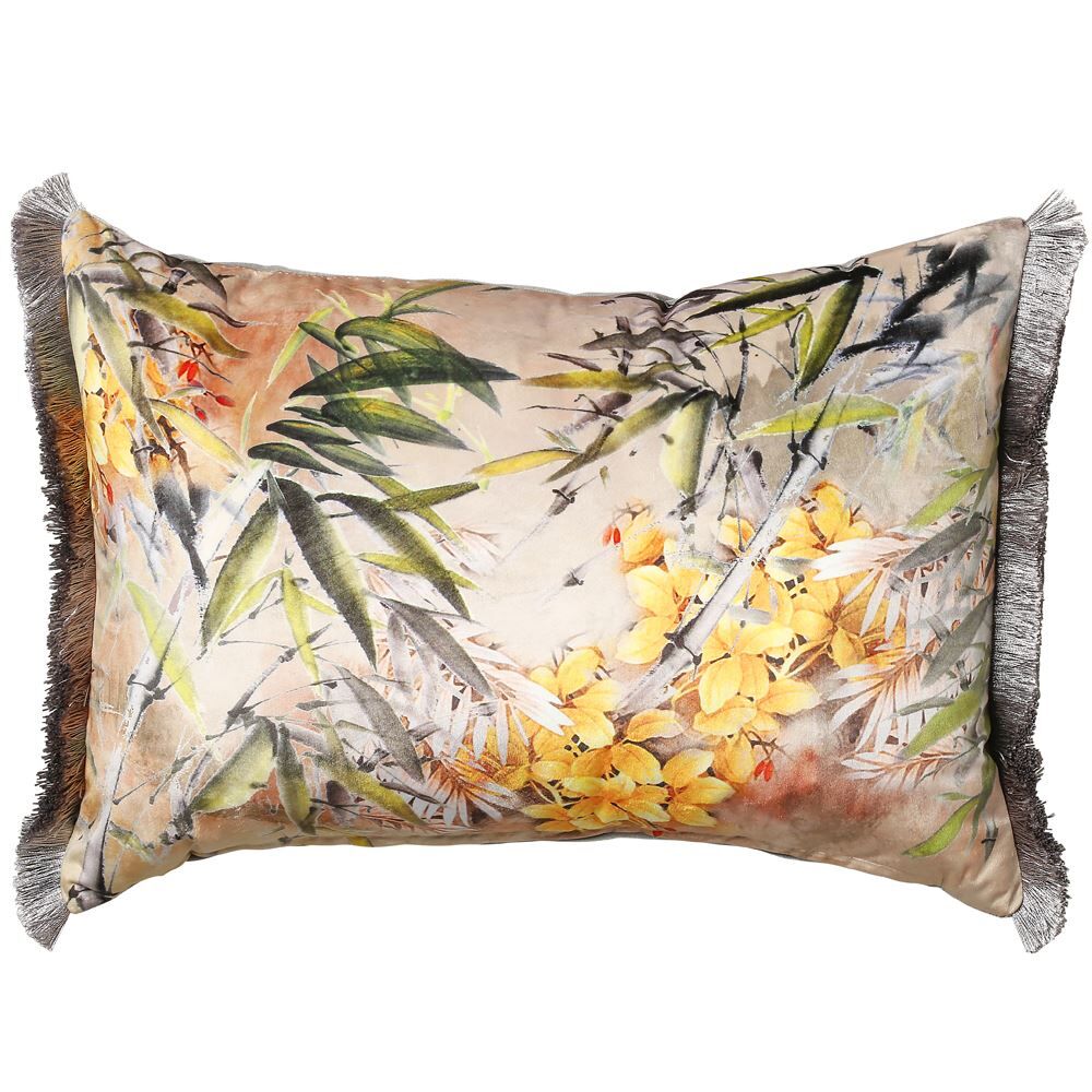Scatter Box Shiva Floral Fringed Feather Filled Cushion