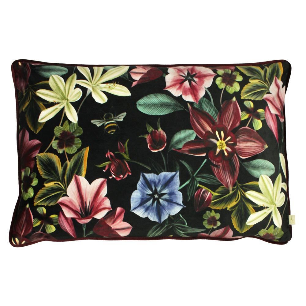 Evans Lichfield Midnight Garden Aquilegia Piped Edge Cushion Cover