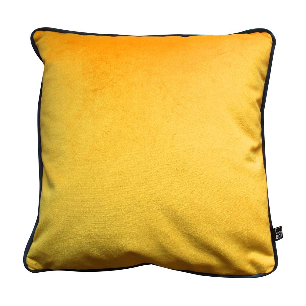 Scatter Box Velour Duo Filled Cushion, Yellow/Charcoal