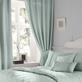 Dreams & Drapes Nouveau Fan Art Deco Woven Jacquard Pencil Pleat Lined Curtains