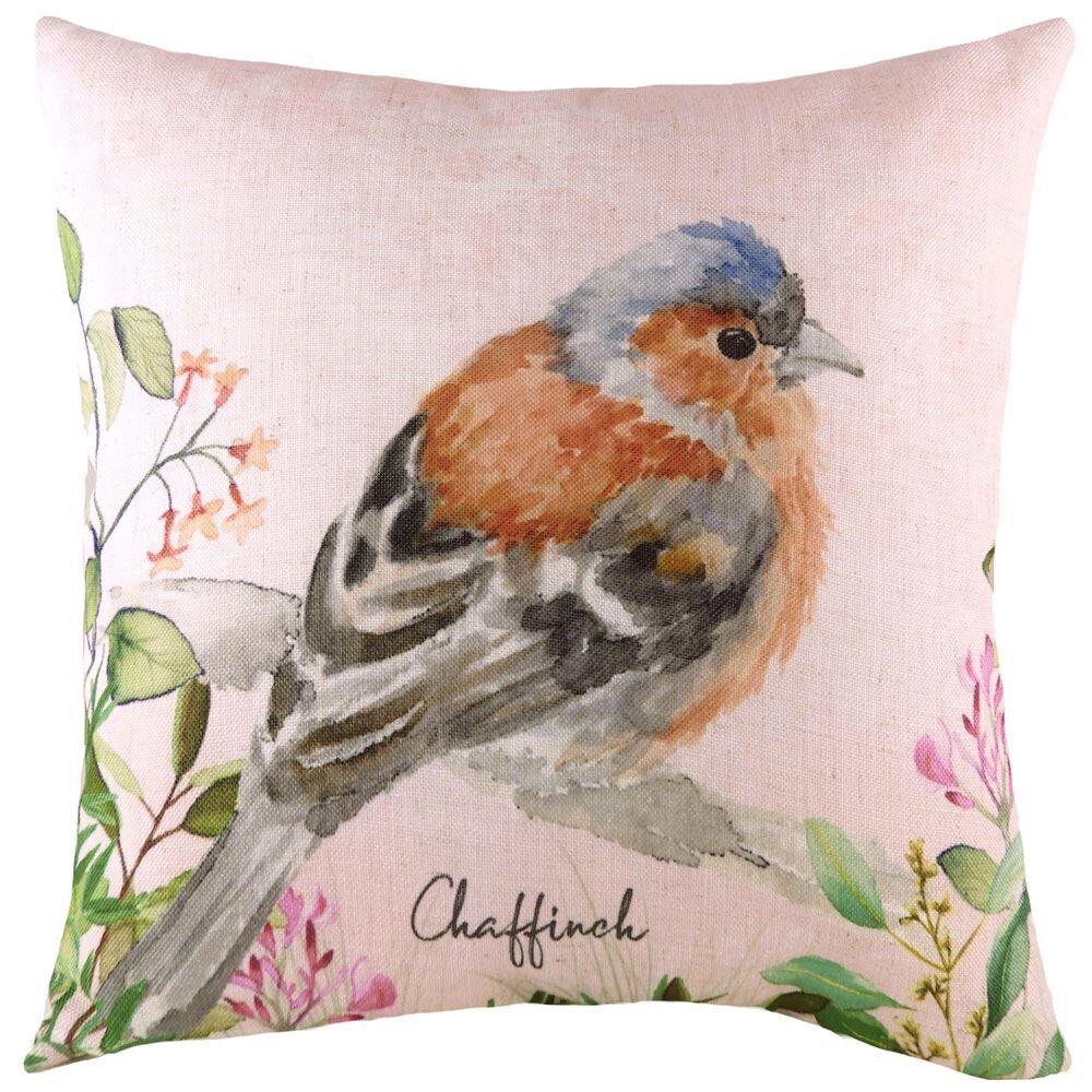 Evans Lichfield Chaffinch Watercolour Print Cushion Cover, Multi, 43 x 43 Cm