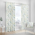 Fusion Fernworthy Leaf Print 100% Cotton Eyelet Lined Curtains