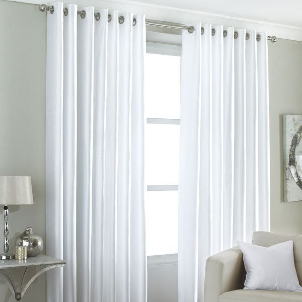 Riva Home Fiji Faux Silk Eyelet Lined Curtains