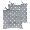 Furn Polka Dot Print Pintuck 100% Cotton Seat Pads