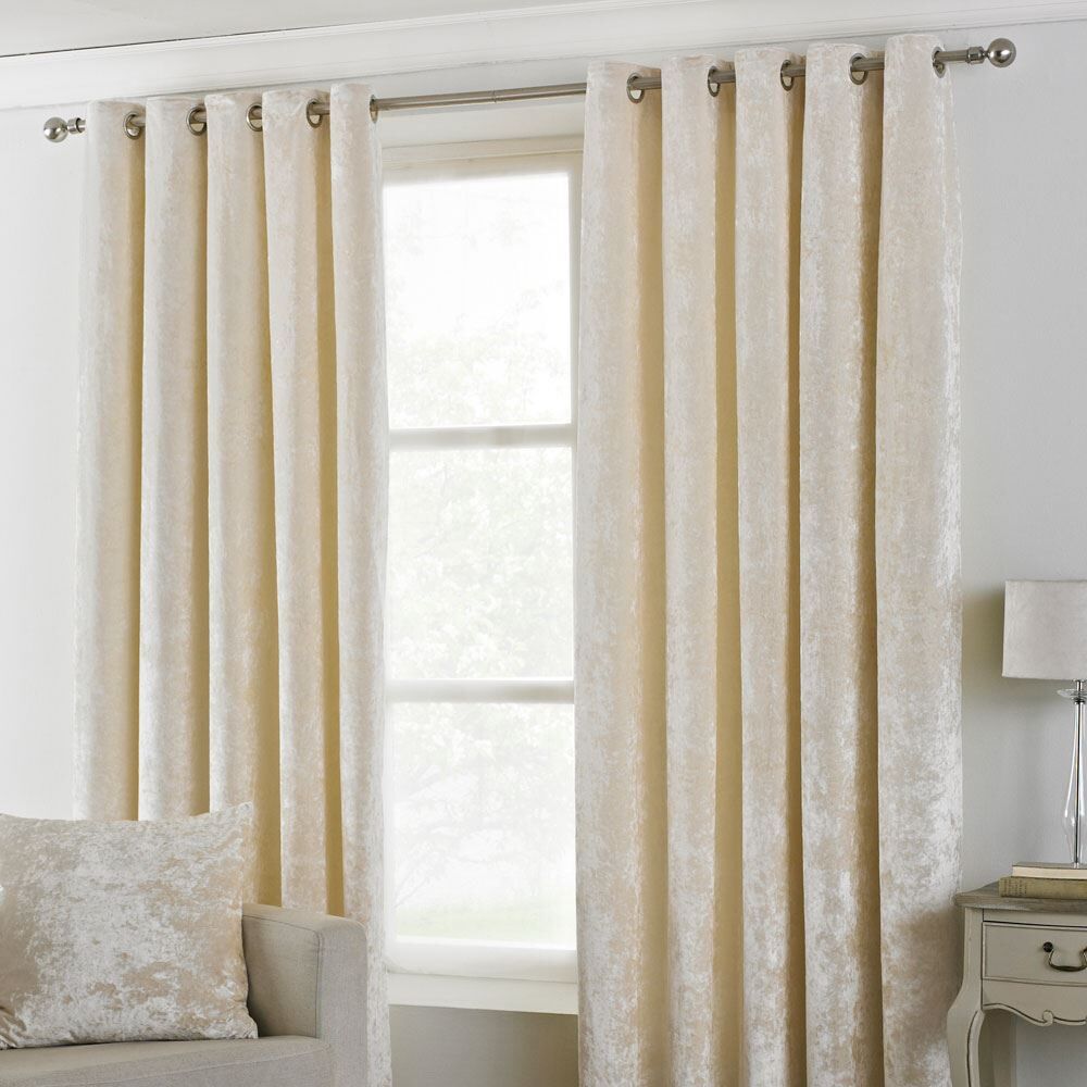 Paoletti Verona Crushed Velvet Lined Eyelet Curtains