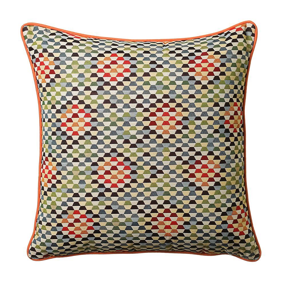Scatter Box Zeta Geometric Jacquard Feather Filled Cushion, Multi