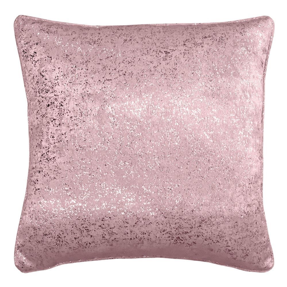 Enhanced Living Halo Metallic Print Textured Cushion Cover, Pink, 43 x 43 Cm