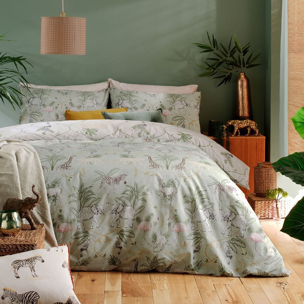 Furn Serengeti Animal Landscape Print Reversible Duvet Cover Set