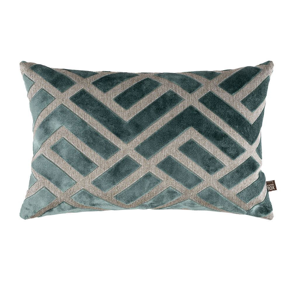 Scatter Box Senna Geometric Cut Velvet Feather Filled Cushion
