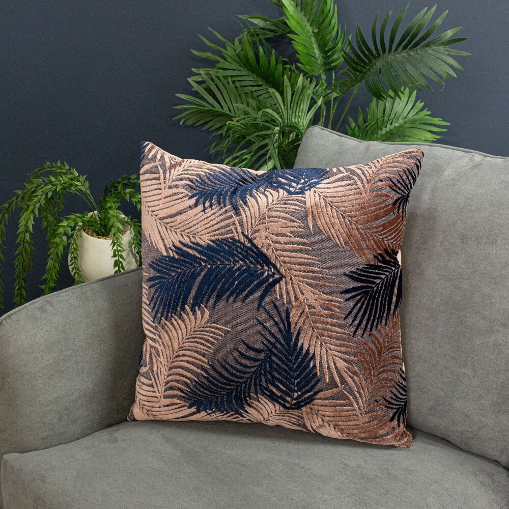 Paoletti Palm Grove Botanical Jacquard Velvet Cushion Cover