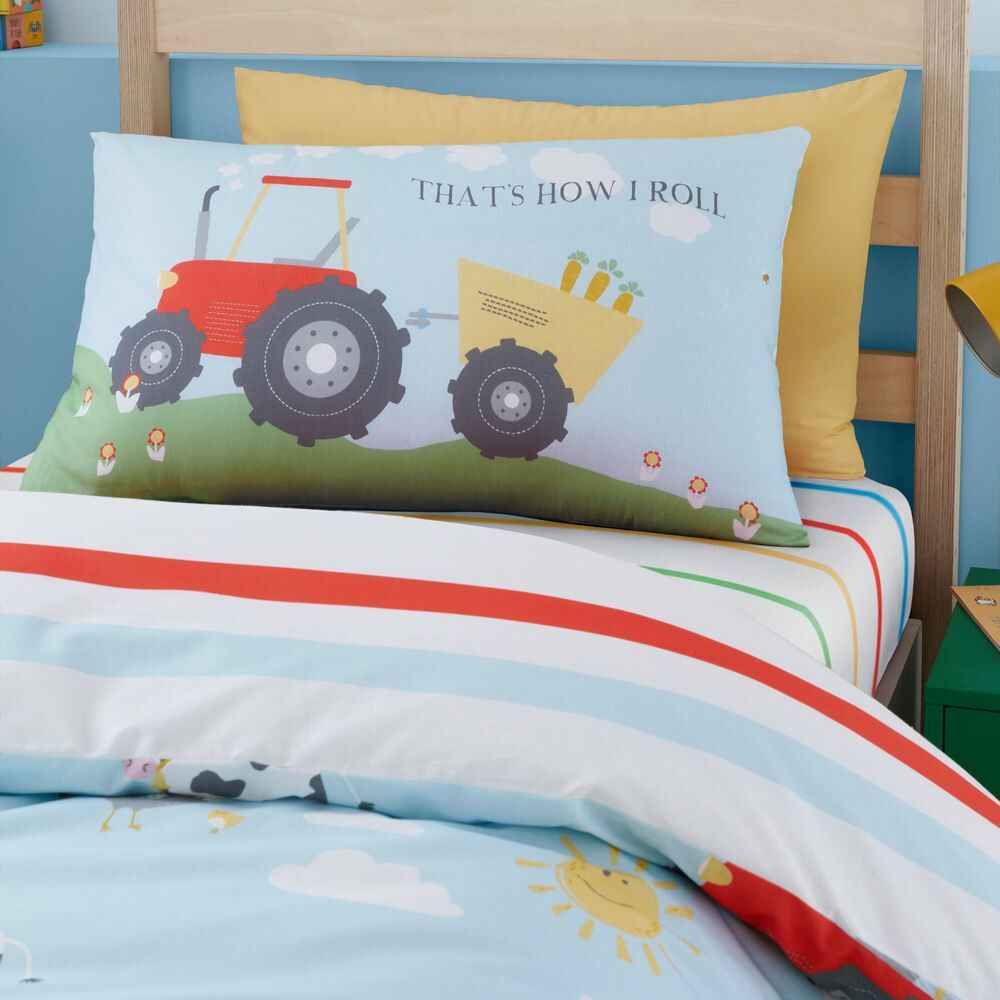 Bedlam Farmyard Friends Print 100% Cotton Reversible Duvet Cover Set
