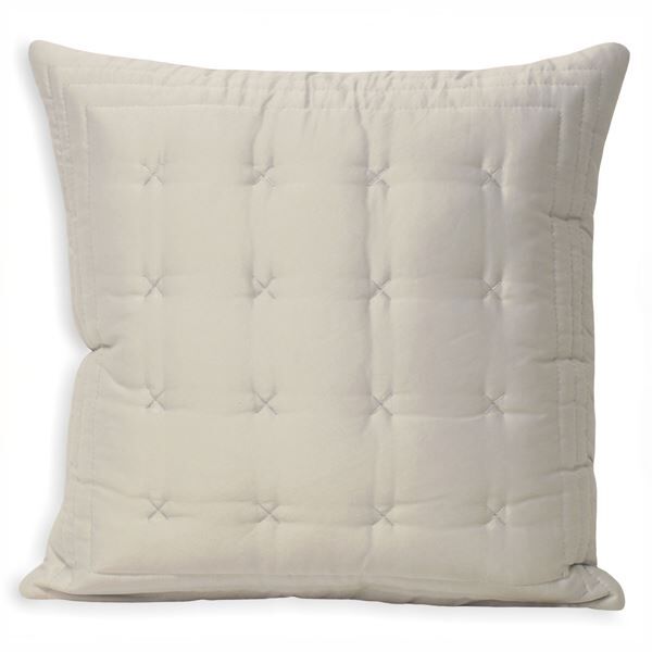 Paoletti Emperor Matt Satin Quilted Cushion Cover, Silver, 45 x 45 Cm