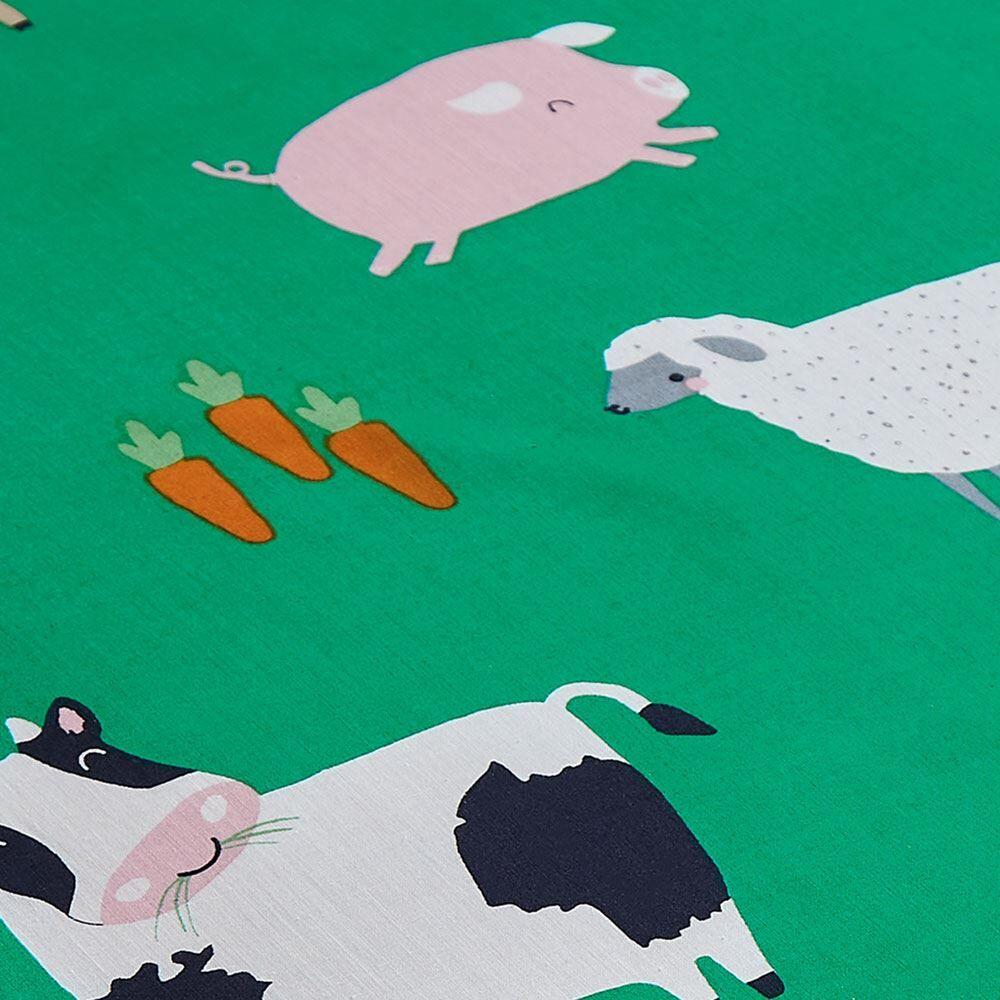 Catherine Lansfield Kids Farmyard Animals Eyelet Curtains, Green, 66 x 72 Inch