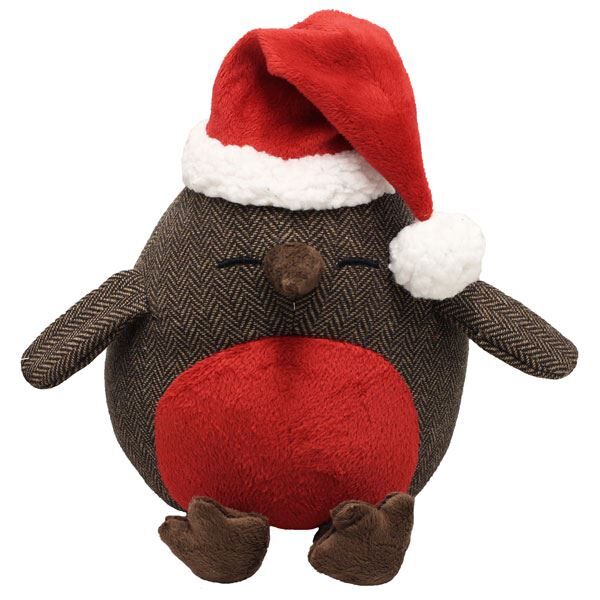Riva Paoletti Christmas Robin Herringbone Heavy Weight Door Stop, Multi