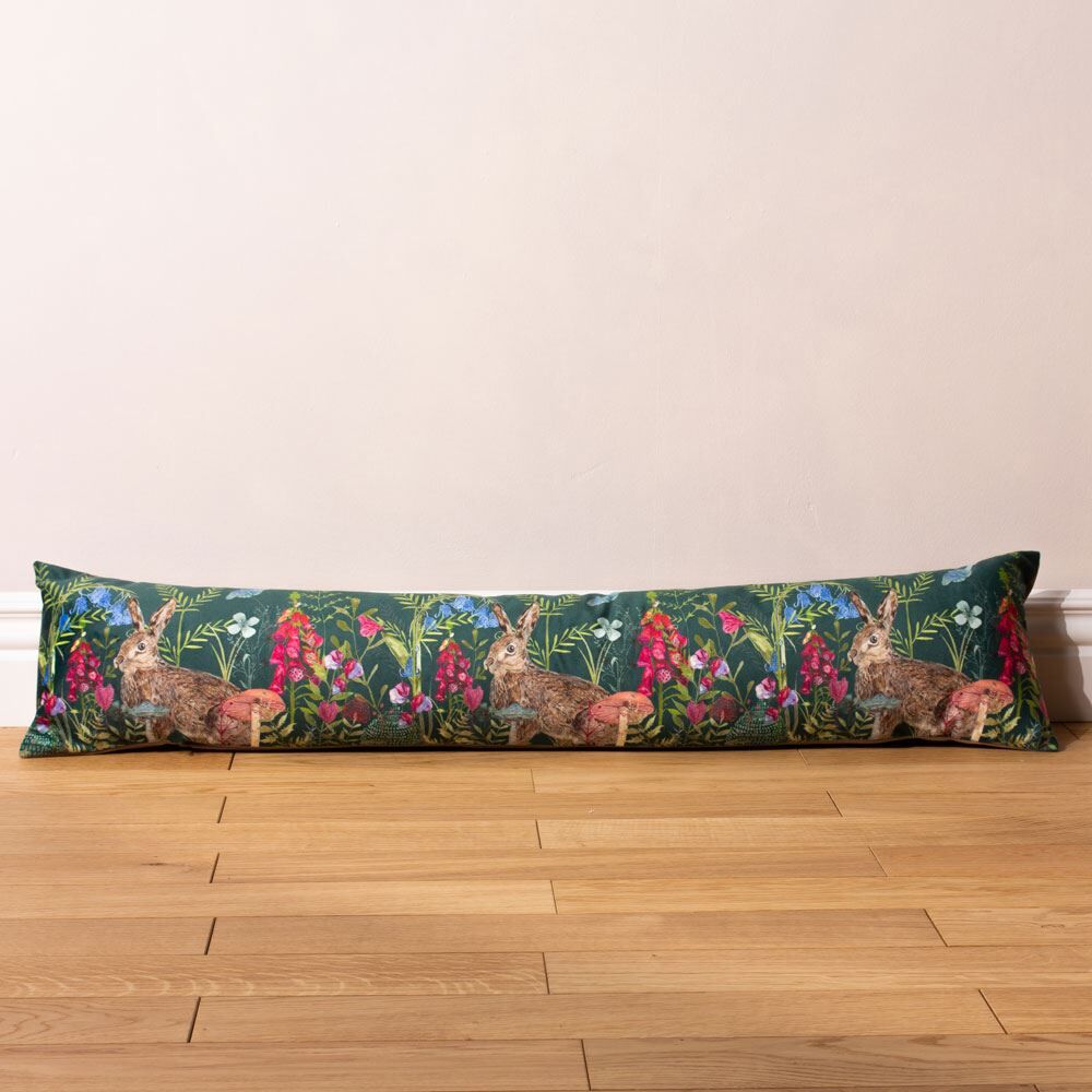 Wylder Nature Willow Hare Print Velvet Draught Excluder, Multi
