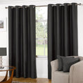 K Living Manhattan Plain Panama Unlined Eyelet Curtains, Pewter, 90 x 90 Inch